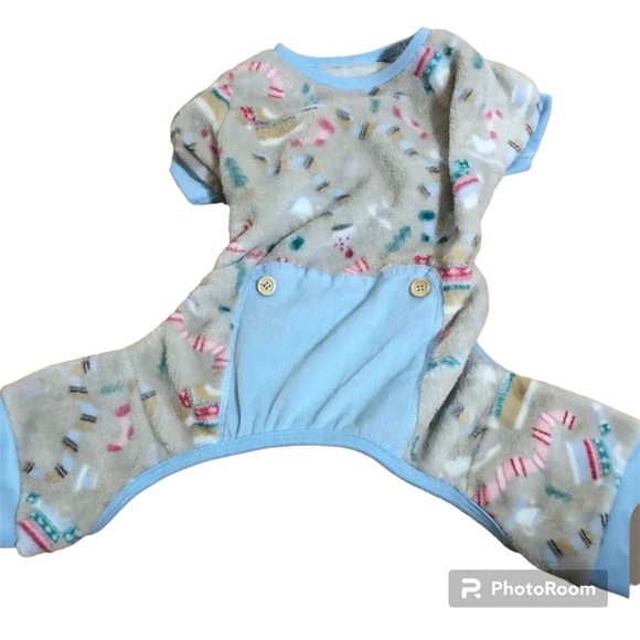 Dog Pajamas Fleece Cozy Winter Jumpsuit – Small Pet Clothes - Picture 3 of 3